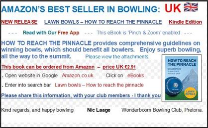  - NEW BOWLS BOOK- How to reach the pinnacle- Lawn Bowls